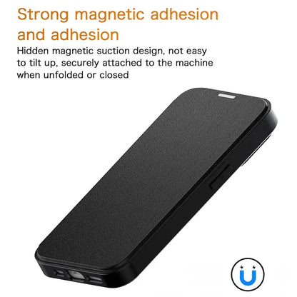 For iPhone 15 Pro Case RFID Blocking TPU+Acrylic+PU Leather Phone Shell