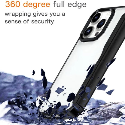 For iPhone 15 Pro Case RFID Blocking TPU+Acrylic+PU Leather Phone Shell