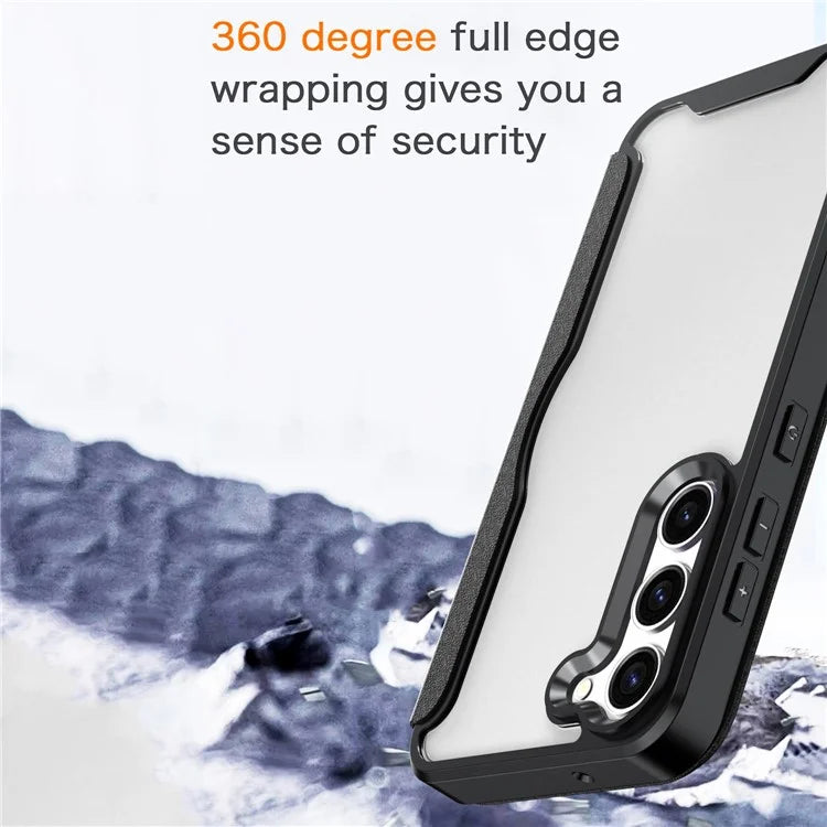 For Samsung Galaxy S23 Cell Phone Cases Leather+TPU+Acrylic Card Slot Protective Shell
