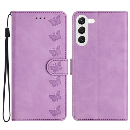 For Samsung Galaxy S24 Case Anti-Scratch Phone Shell Imprinted Leather Wallet Stand Cover