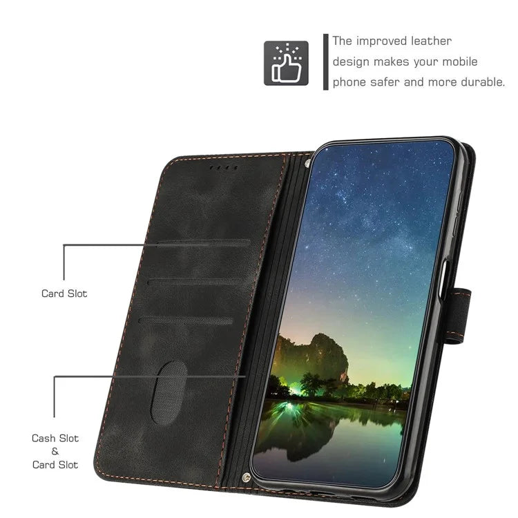 For Samsung Galaxy A05 4G Case Triangle Imprinted PU Leather Wallet Cover