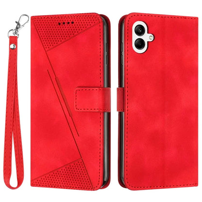 For Samsung Galaxy A05 4G Case Triangle Imprinted PU Leather Wallet Cover