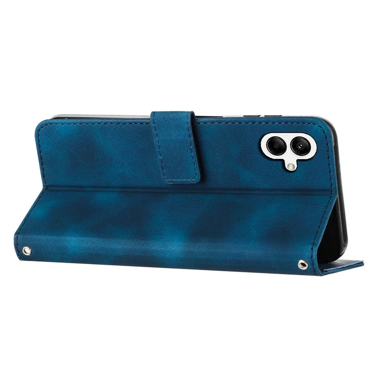For Samsung Galaxy A05 4G Case Triangle Imprinted PU Leather Wallet Cover
