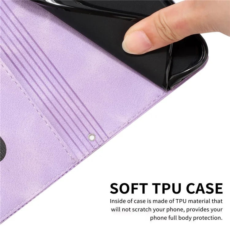 For Samsung Galaxy A05 4G Case Triangle Imprinted PU Leather Wallet Cover