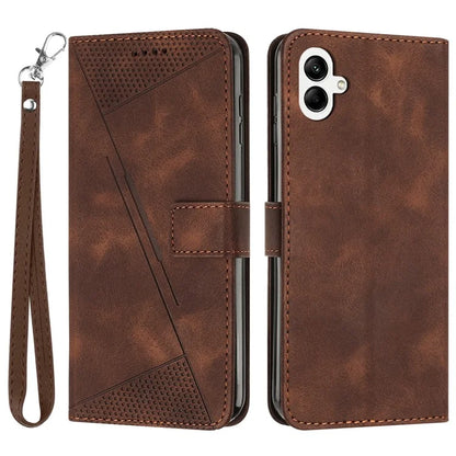 For Samsung Galaxy A05 4G Case Triangle Imprinted PU Leather Wallet Cover