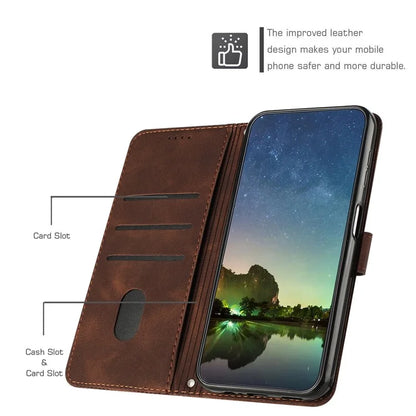 For Samsung Galaxy A05 4G Case Triangle Imprinted PU Leather Wallet Cover