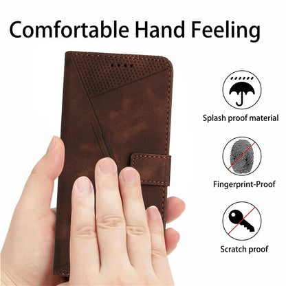 For Samsung Galaxy A05 4G Case Triangle Imprinted PU Leather Wallet Cover