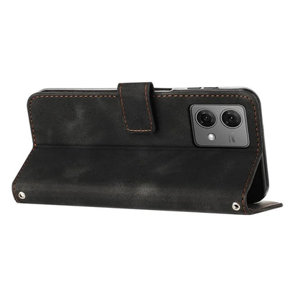For Motorola Moto G84 5G Leather Case Triangle Imprinted Mobile Phone Cover