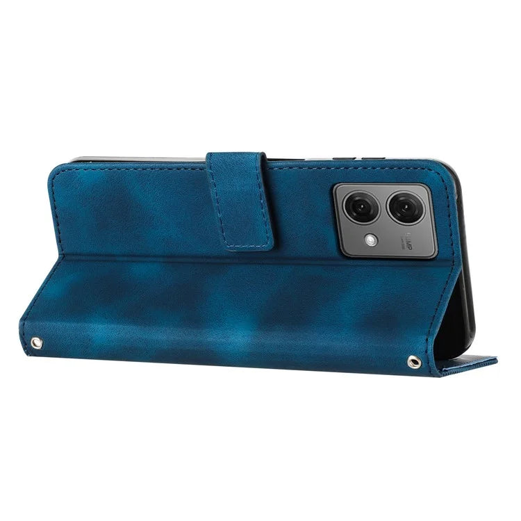 For Motorola Moto G84 5G Leather Case Triangle Imprinted Mobile Phone Cover