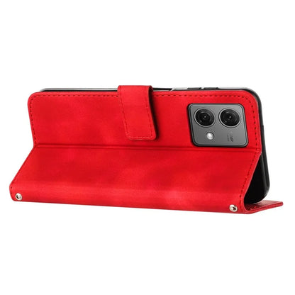 For Motorola Edge 40 Neo 5G Case Triangle Imprinted Phone Wallet Cover with Strap