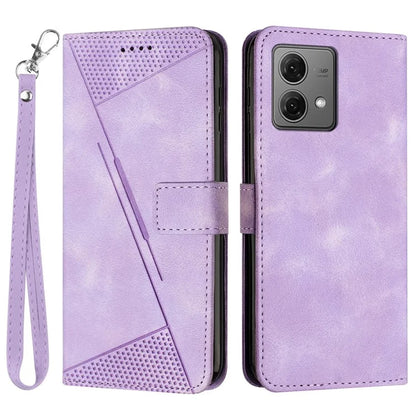 For Motorola Edge 40 Neo 5G Case Triangle Imprinted Phone Wallet Cover with Strap