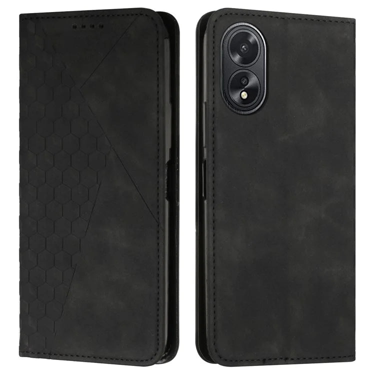 Skin-touch Feeling Case for Oppo A38 4G / A18 4G Magnetic Leather Shell Stand Wallet Phone Cover