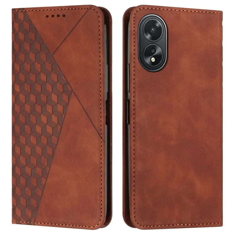 Skin-touch Feeling Case for Oppo A38 4G / A18 4G Magnetic Leather Shell Stand Wallet Phone Cover