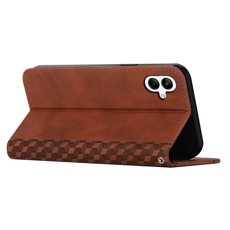 For Samsung Galaxy A05 4G Case Imprinted Pattern Stand Phone Shell Skin-touch Wallet Leather Cover