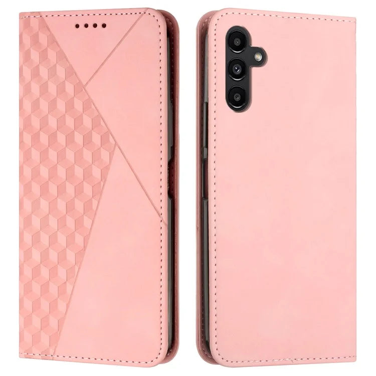 For Samsung Galaxy A05s 4G PU Leather Phone Case Imprinted Rhombus Stand Skin-touch Wallet Cover