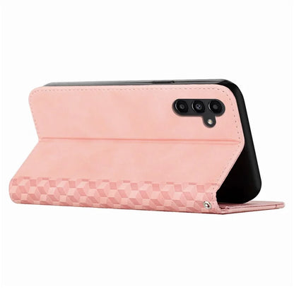 For Samsung Galaxy A05s 4G PU Leather Phone Case Imprinted Rhombus Stand Skin-touch Wallet Cover