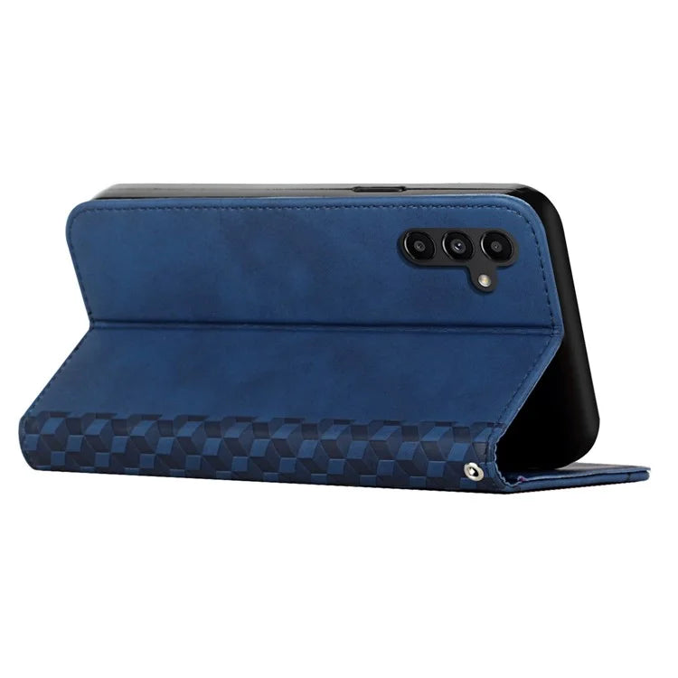 For Samsung Galaxy A05s 4G PU Leather Phone Case Imprinted Rhombus Stand Skin-touch Wallet Cover
