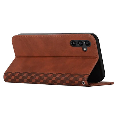 For Samsung Galaxy A05s 4G PU Leather Phone Case Imprinted Rhombus Stand Skin-touch Wallet Cover