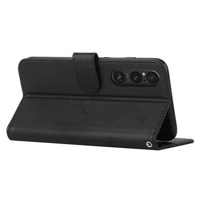 For Sony Xperia 1 V Case Wallet Stand Calf Texture Phone Leather Cover