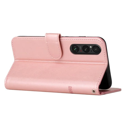 For Sony Xperia 1 V Case Wallet Stand Calf Texture Phone Leather Cover