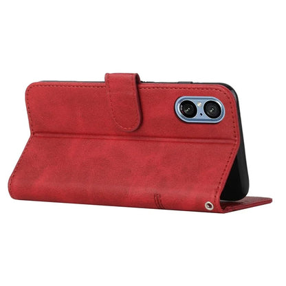 For Sony Xperia 5 V Case Calf Texture PU Leather Cover with Wallet Stand