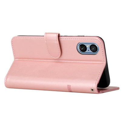 For Sony Xperia 5 V Case Calf Texture PU Leather Cover with Wallet Stand