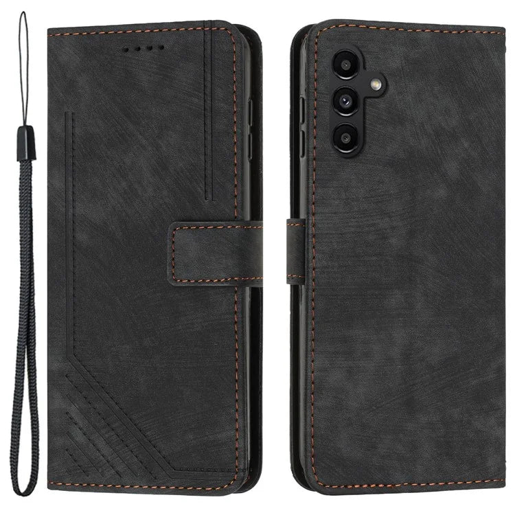 For Samsung Galaxy A05s 4G Imprinted Phone Case TPU+PU Leather Shell Skin-touch Wallet Stand Cover