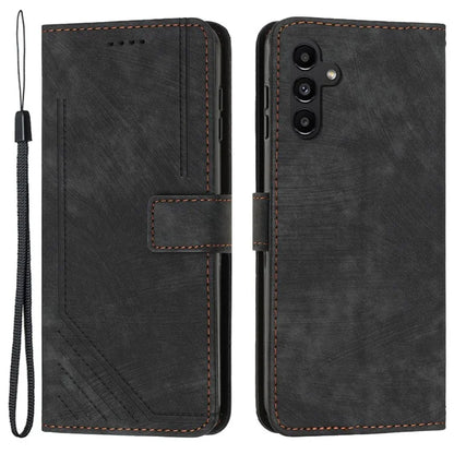 For Samsung Galaxy A05s 4G Imprinted Phone Case TPU+PU Leather Shell Skin-touch Wallet Stand Cover