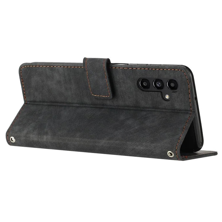 For Samsung Galaxy A05s 4G Imprinted Phone Case TPU+PU Leather Shell Skin-touch Wallet Stand Cover