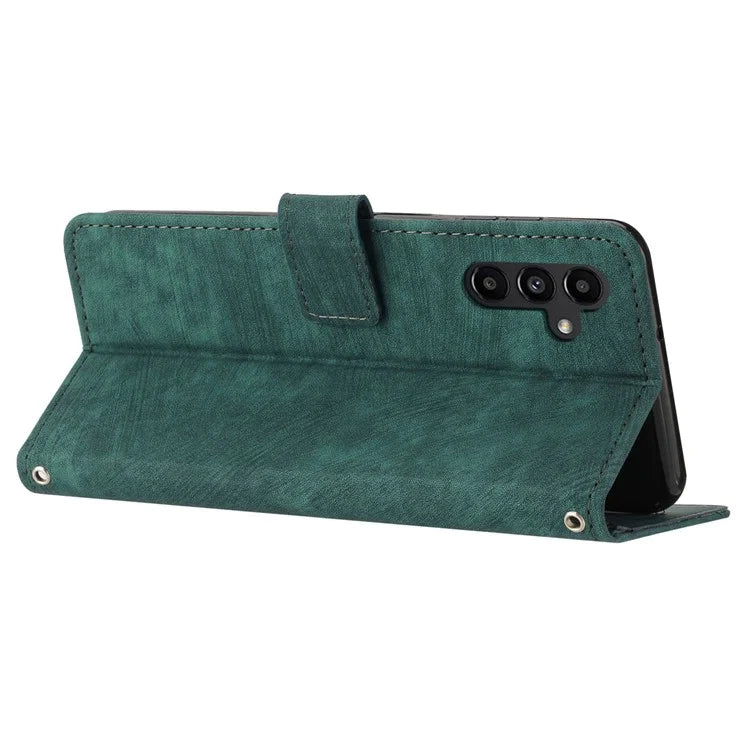 For Samsung Galaxy A05s 4G Imprinted Phone Case TPU+PU Leather Shell Skin-touch Wallet Stand Cover