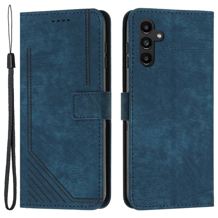 For Samsung Galaxy A05s 4G Imprinted Phone Case TPU+PU Leather Shell Skin-touch Wallet Stand Cover