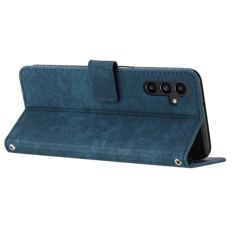 For Samsung Galaxy A05s 4G Imprinted Phone Case TPU+PU Leather Shell Skin-touch Wallet Stand Cover