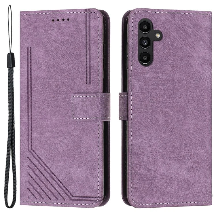 For Samsung Galaxy A05s 4G Imprinted Phone Case TPU+PU Leather Shell Skin-touch Wallet Stand Cover