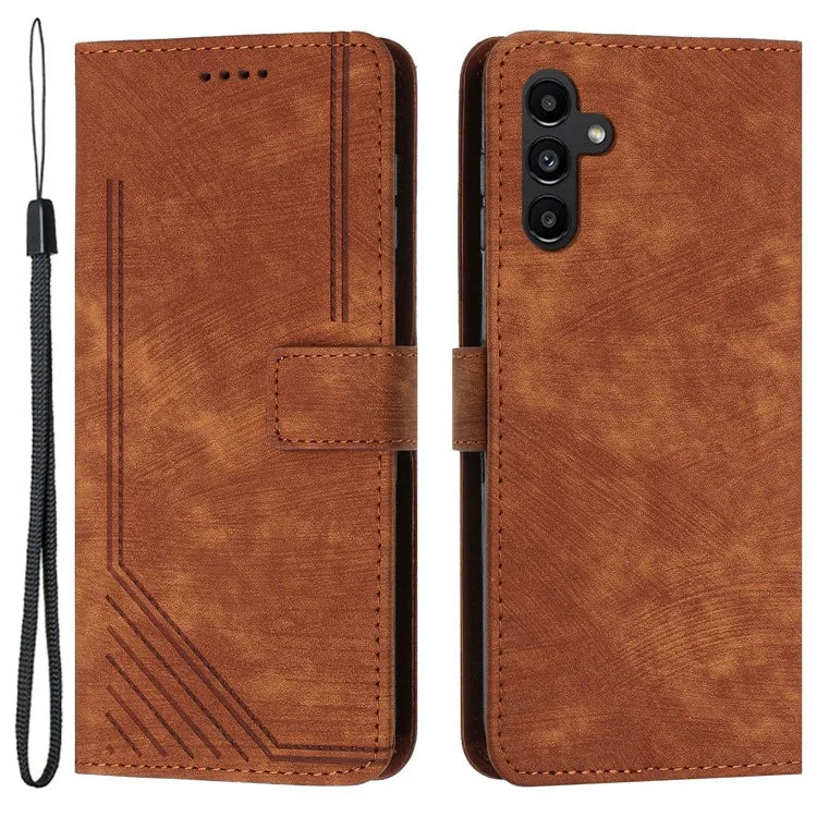 For Samsung Galaxy A05s 4G Imprinted Phone Case TPU+PU Leather Shell Skin-touch Wallet Stand Cover