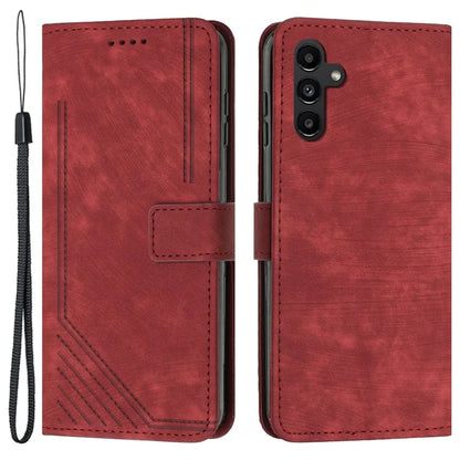 For Samsung Galaxy A05s 4G Imprinted Phone Case TPU+PU Leather Shell Skin-touch Wallet Stand Cover