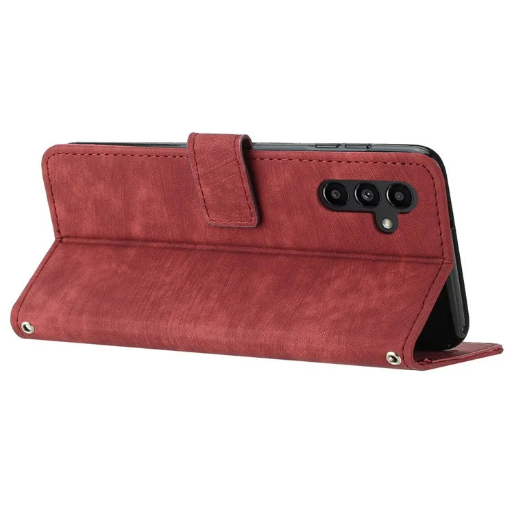For Samsung Galaxy A05s 4G Imprinted Phone Case TPU+PU Leather Shell Skin-touch Wallet Stand Cover