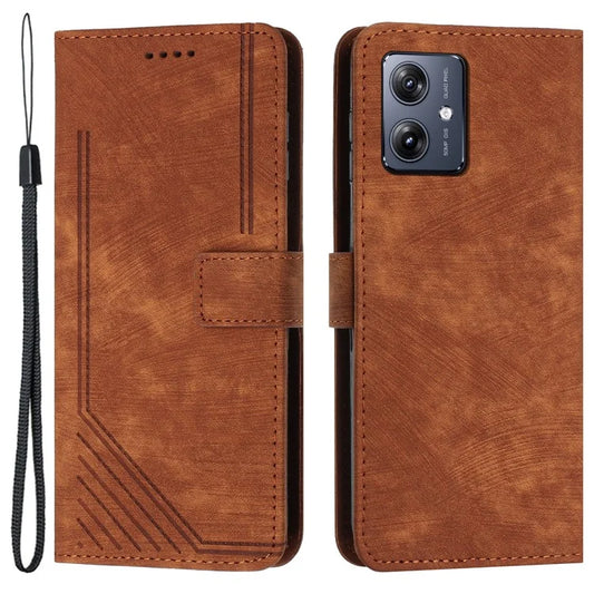 Skin-touch Case for Motorola Moto G54 5G Cover PU Leather Stand Phone Shell