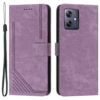Skin-touch Case for Motorola Moto G54 5G Cover PU Leather Stand Phone Shell
