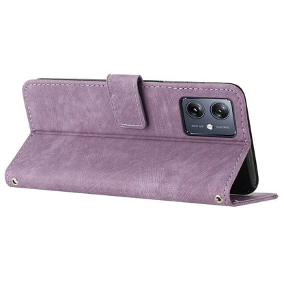 Skin-touch Case for Motorola Moto G54 5G Cover PU Leather Stand Phone Shell