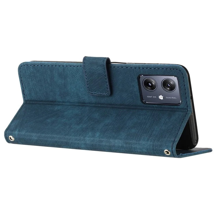 Skin-touch Case for Motorola Moto G54 5G Cover PU Leather Stand Phone Shell