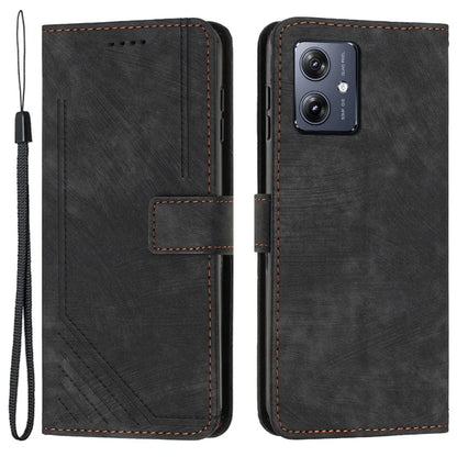 Skin-touch Case for Motorola Moto G54 5G Cover PU Leather Stand Phone Shell