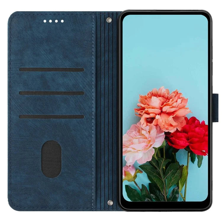 For Samsung Galaxy A05 4G Case Imprint TPU+PU Leather Stand Wallet Phone Protector
