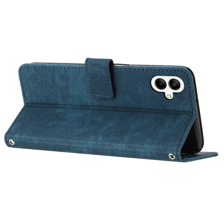 For Samsung Galaxy A05 4G Case Imprint TPU+PU Leather Stand Wallet Phone Protector