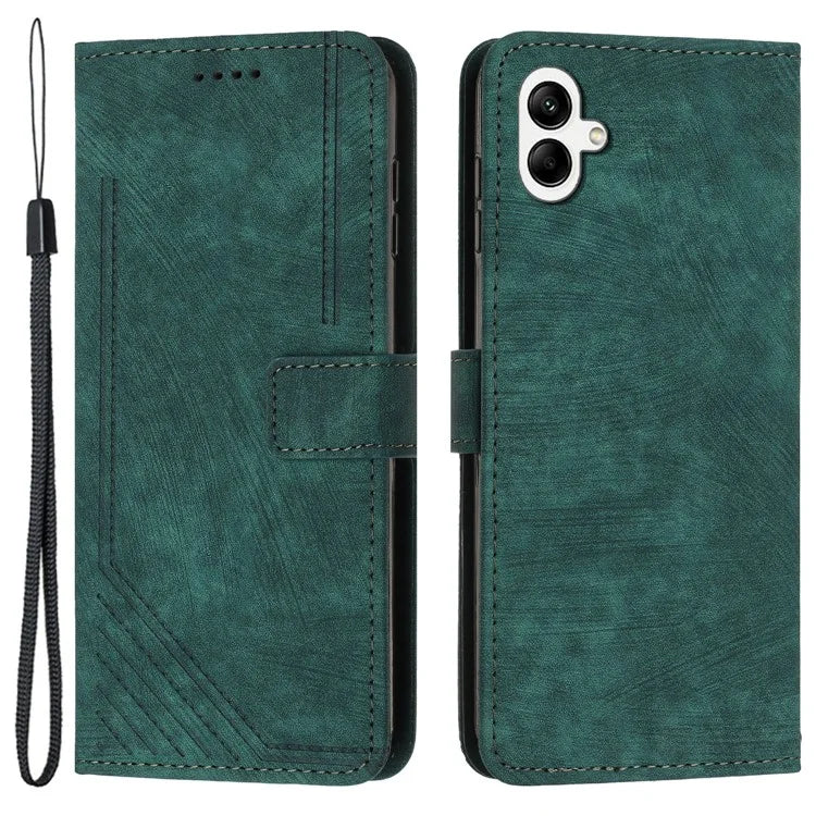 For Samsung Galaxy A05 4G Case Imprint TPU+PU Leather Stand Wallet Phone Protector
