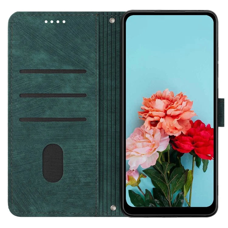 For Samsung Galaxy A05 4G Case Imprint TPU+PU Leather Stand Wallet Phone Protector
