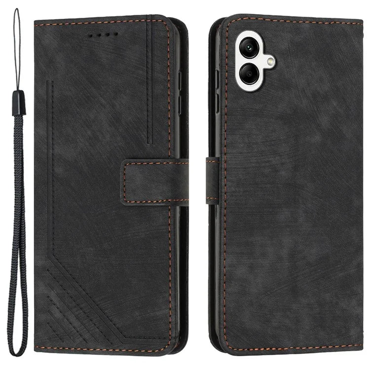 For Samsung Galaxy A05 4G Case Imprint TPU+PU Leather Stand Wallet Phone Protector