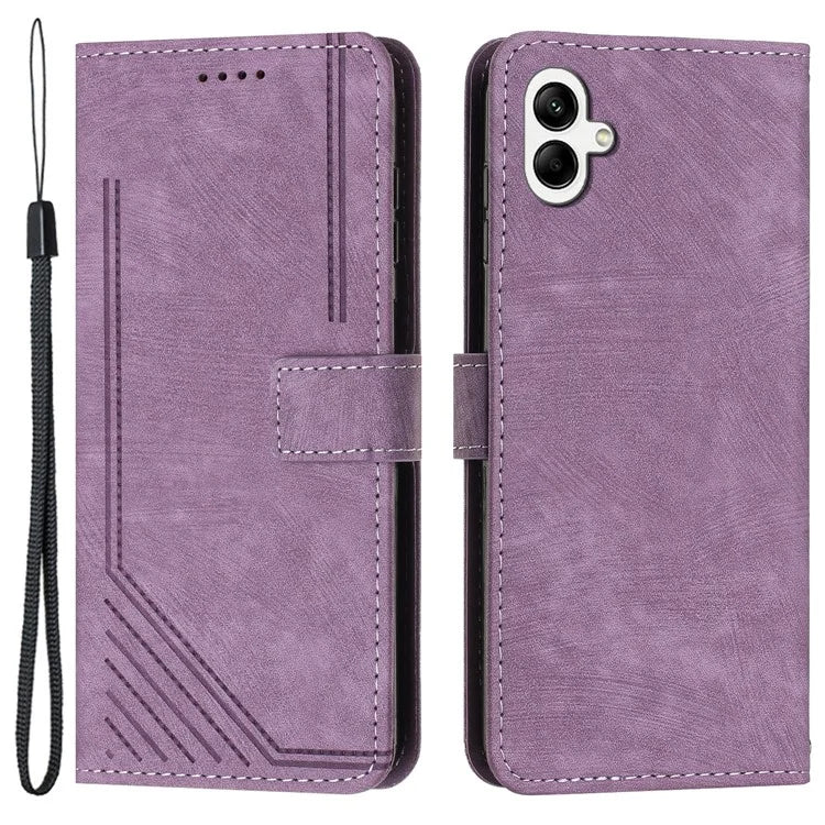 For Samsung Galaxy A05 4G Case Imprint TPU+PU Leather Stand Wallet Phone Protector