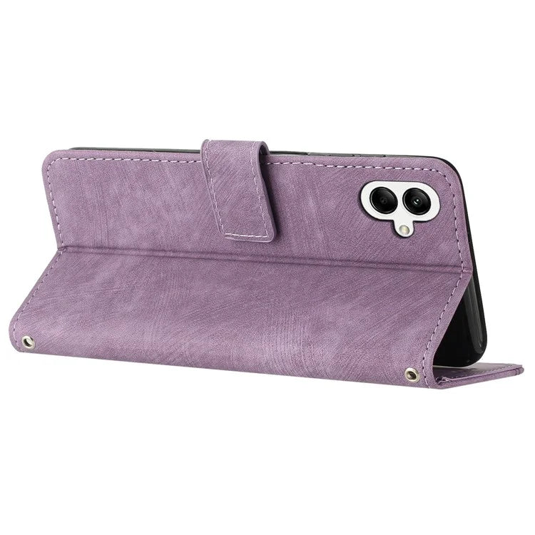 For Samsung Galaxy A05 4G Case Imprint TPU+PU Leather Stand Wallet Phone Protector