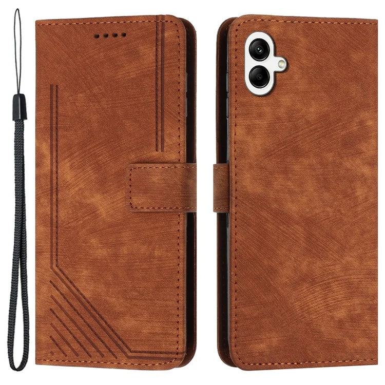 For Samsung Galaxy A05 4G Case Imprint TPU+PU Leather Stand Wallet Phone Protector