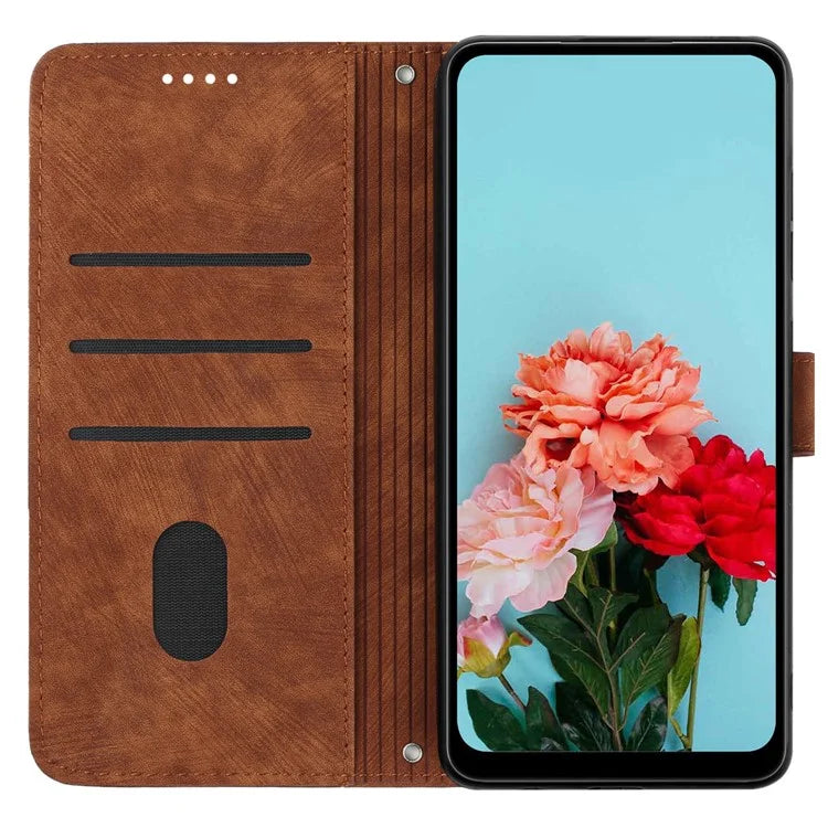 For Samsung Galaxy A05 4G Case Imprint TPU+PU Leather Stand Wallet Phone Protector